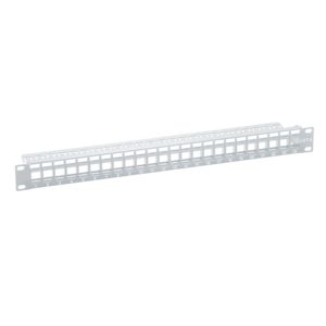 LogiLink 48,30cm (19") Keystone Patch Panel, ungeschirmt, lichtgrau (RAL7035), 1 HE, ungeschirmt, für bis zu 24 Keystone Module, - 1 Stück (NK4044)