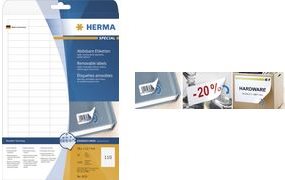 HERMA Etik. A4 weiß 52,5x21,2 mm ablösbar Papier 1400 St.