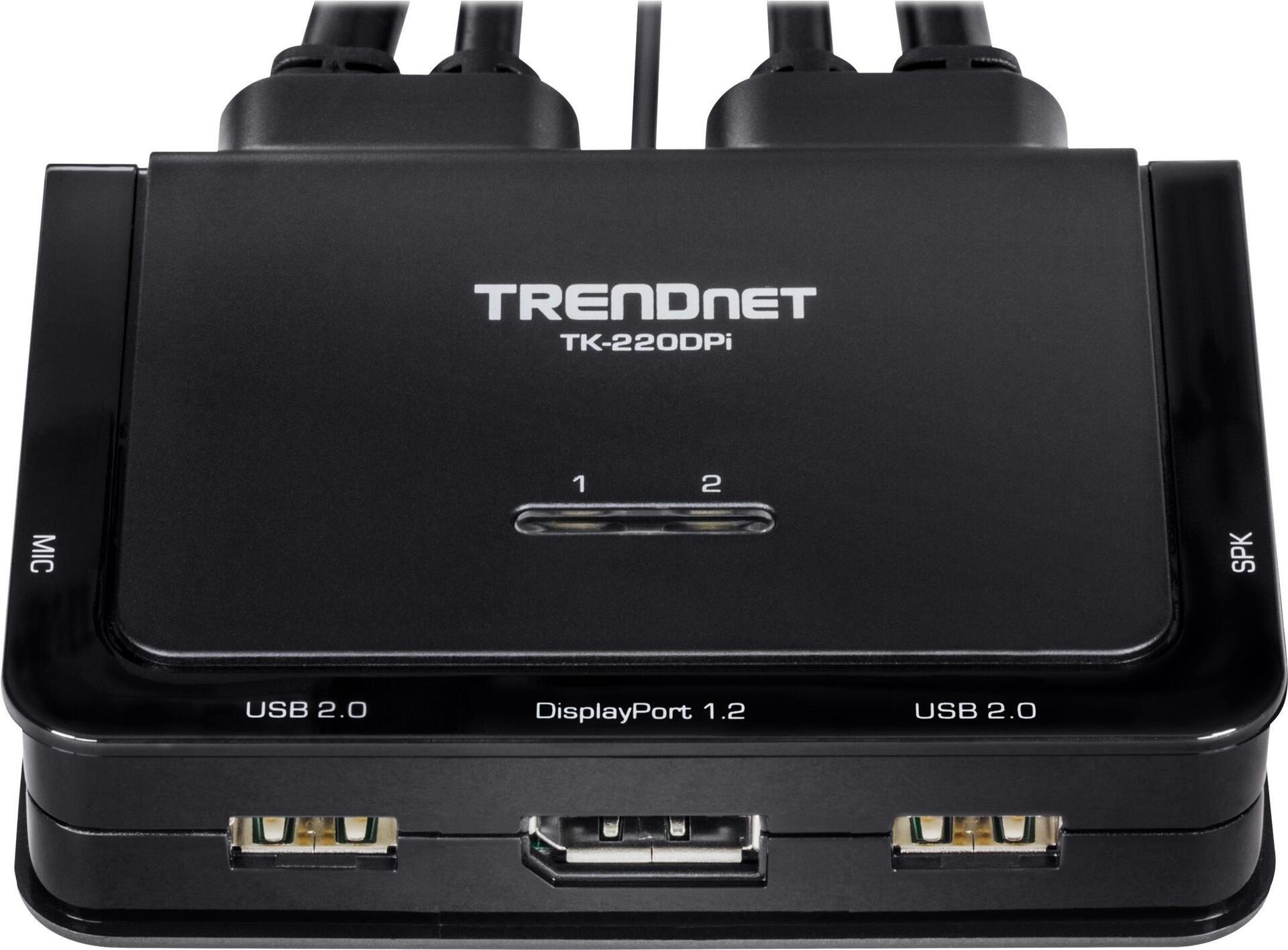 Trendnet TK-220DPI Tastatur/Video/Maus (KVM)-Switch Schwarz (TK-220DPi)