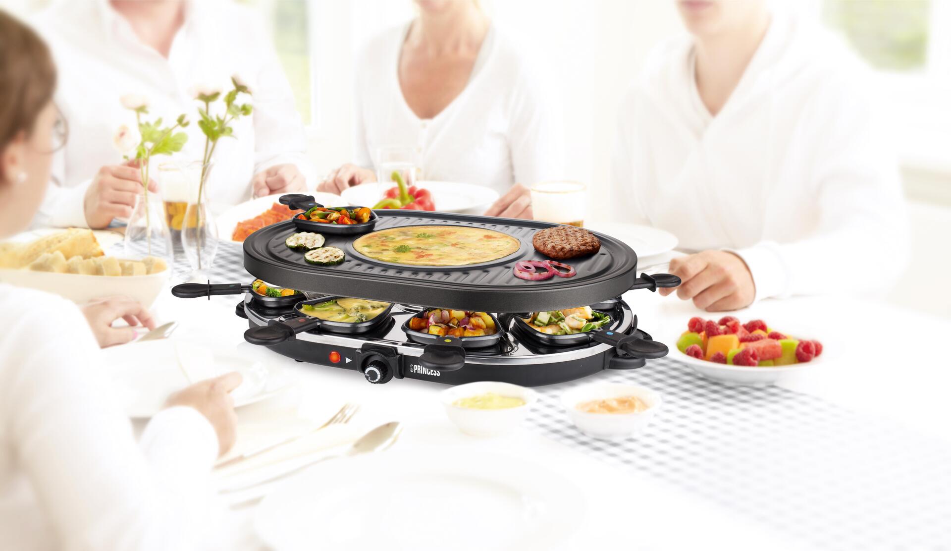 Princess 162700 Raclette 8 Oval Grill Party (01.162700.01.001)