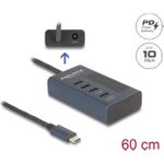 Delock USB 10 Gbps Hub mit 4 Type-C Ports davon 3 x Datenport+ 1 Daten und PD 20 (64189)