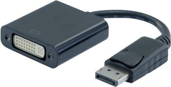 DisplayPort 1.2 auf DVI-D Konverter, DP St. / DVI-D Bu. schwarz Für den Anschluss von DVI-Monitoren an DisplayPort, unterstützt Full HD (127426)