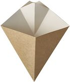 PAPSTAR Pommes-Frites-Spitztüte "pure", Maße: 165 x 195 mm aus Pappe, mit Dip-Ecke, Füllinhalt: 100 g, fettresistent, - 1 Stück (86778)