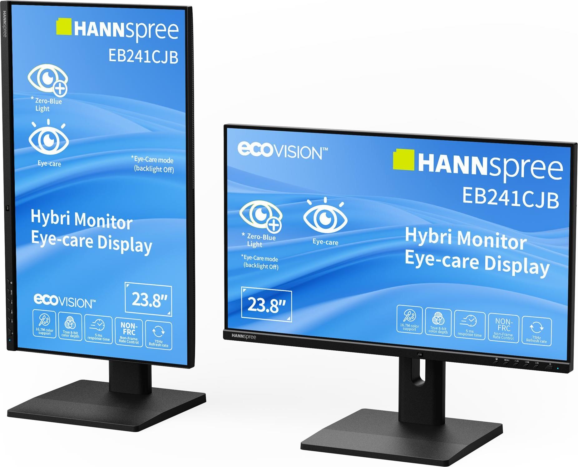 Hannspree Hybri EB241CJB 23,8" Full HD Monitor 1920 x 1080 Schwarz
