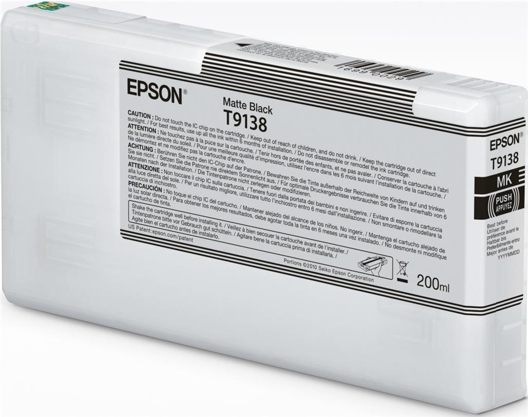 EPSON T9138 Matte Black Ink Cartridge 200ml