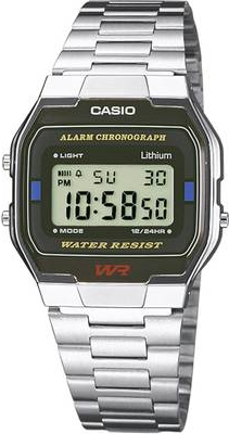 Casio A163WA-1QES. Typ: Armbanduhr, Vorgeschlagenes Geschlecht: Männlich, Gehäusefarbe: Hell-Metallic. Akku-/Batterietyp: CR2016, Batterie Lebensdauer: 7 Jahr(e). Breite: 33 mm, Tiefe: 9,1 mm, Höhe: 36,8 mm (A163WA-1QES)