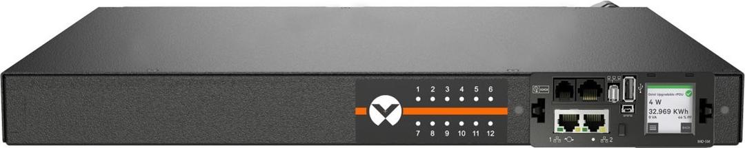 Vertiv Geist Rack PDU, Switched (Outlet Level), EC, 1U, input IEC 60320 C20 power inlet 230V 16A, combi outlets (12)C13 or C19 (VP7U21A0)