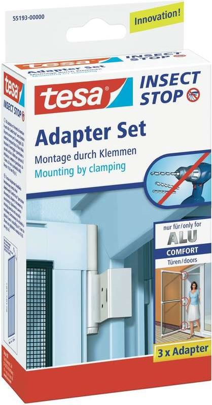 tesa® Fliegengitter Comfort Adapter für Alu-Rahmen Weiß Insektenvertreiber und -fänger 55193-00 Adapter Alu-Rahmen (55193-00)