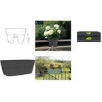 EDA Geländertopf "OSAKA", (B)560 x (T)300 mm, anthrazit Höhe: 206 mm, Blumenkasten mit Fixierschrauben am Boden, - 1 Stück (013586 G.ANT SX)