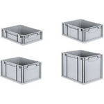 allit Aufbewahrungsbox ProfiPlus EuroEco C417, grau Eurobox aus PP, geschlossene Griffe, widerstandsfähig - 1 Stück (456802)