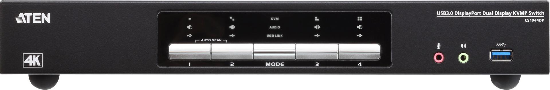 ATEN CS1944DP KVM-Switch 4-Port DisplayPort 4K Schwarz