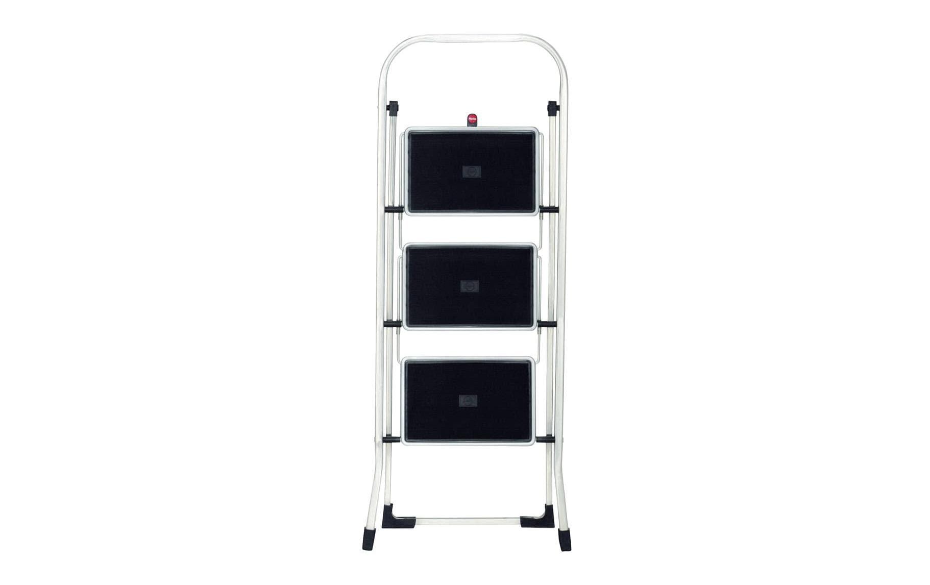 Hailo Alu-Klapptritt K30, 3 Stufen, Silber/Schwarz