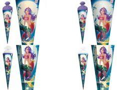 ROTH Schultüte "Magische Meerjungfrau", rund, 700 mm, Folie Filzverschluss, mit stabiler ROTH-Spitze - 1 Stück (677487)