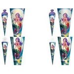 ROTH Schultüte "Magische Meerjungfrau", rund, 700 mm, Folie Filzverschluss, mit stabiler ROTH-Spitze - 1 Stück (677487)