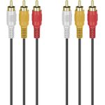 Hama Classic Line Audio-/Video-Kabel, 3 Cinch-Stecker - 3 Cinch-Stecker, vergoldet, 3.0 m (00305014)