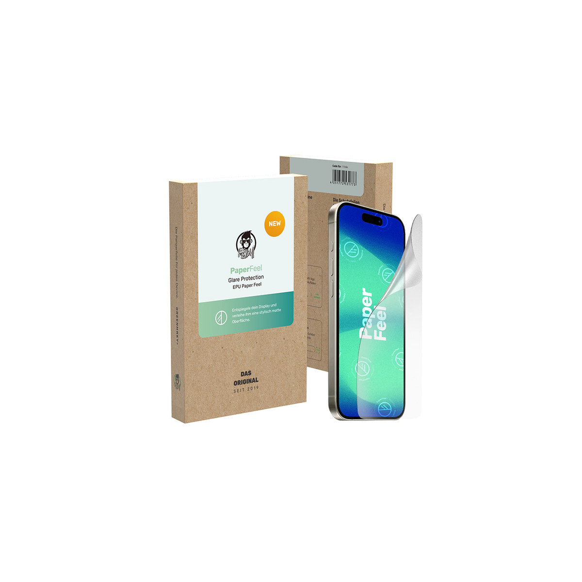 GREENMNKY PaperFeel Displayschutzfolie 7" Transparent