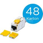 Wirewin WKS JACK KAT6A SLIM 48 Drahtverbinder RJ-45 Satinierter Stahl - Gelb (WKS JACK KAT6A SLIM 48)