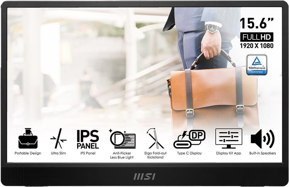 MSI Pro MP161DE Computerbildschirm 39,6 cm (15.6") 1920 x 1080 Pixel Full HD LED Schwarz (9S6-3PB70H-004)