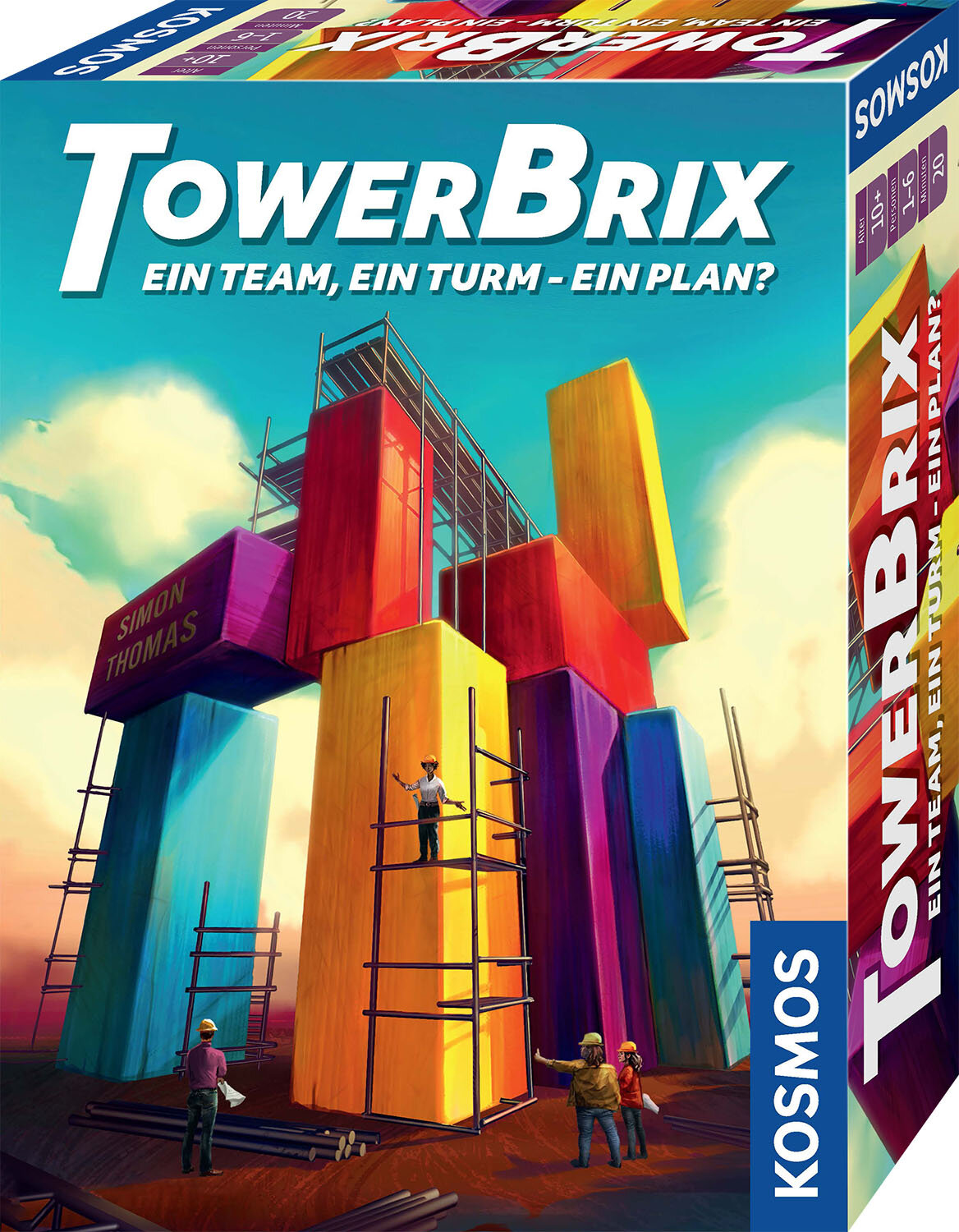 Kosmos TowerBrix – Familienstapelspiel, 1–6 Spieler, ab 10 Jahren, ca. 20 min Spielzeit