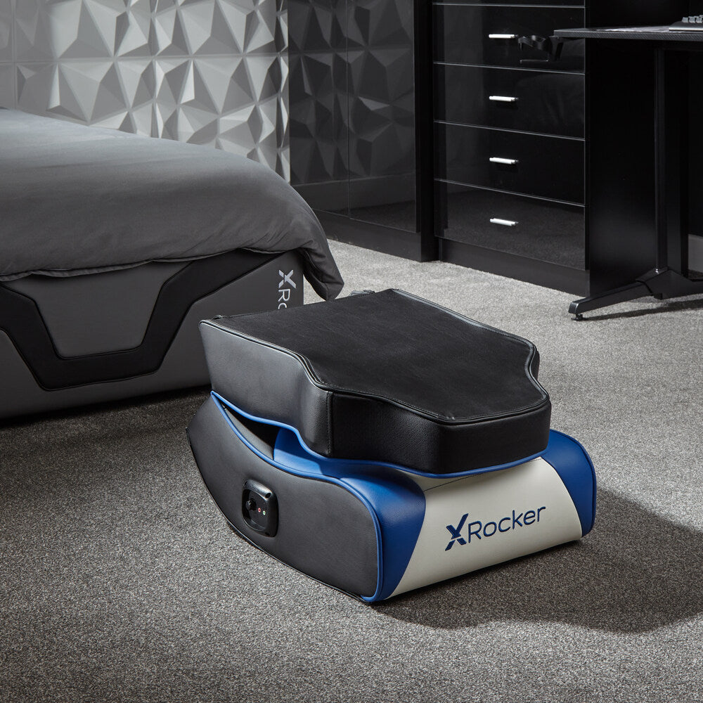 X-Rocker PlayStation Geist 2.0 Gaming-Bodensessel mit 2.0 Audiosystem Weiß Blau