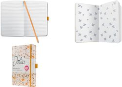 sigel Notizbuch Jolie "Bloom Yellow", 174 Seiten 135 x 203 mm, liniert, 80 g/qm weißes Papier, Hardcover - 1 Stück (JN341)