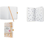 sigel Notizbuch Jolie "Bloom Yellow", 174 Seiten 135 x 203 mm, liniert, 80 g/qm weißes Papier, Hardcover - 1 Stück (JN341)