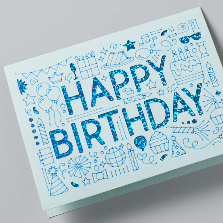 Cricut Cutaway Kartenset Pastel 121 x 121 mm 14 Stück Blau Silber