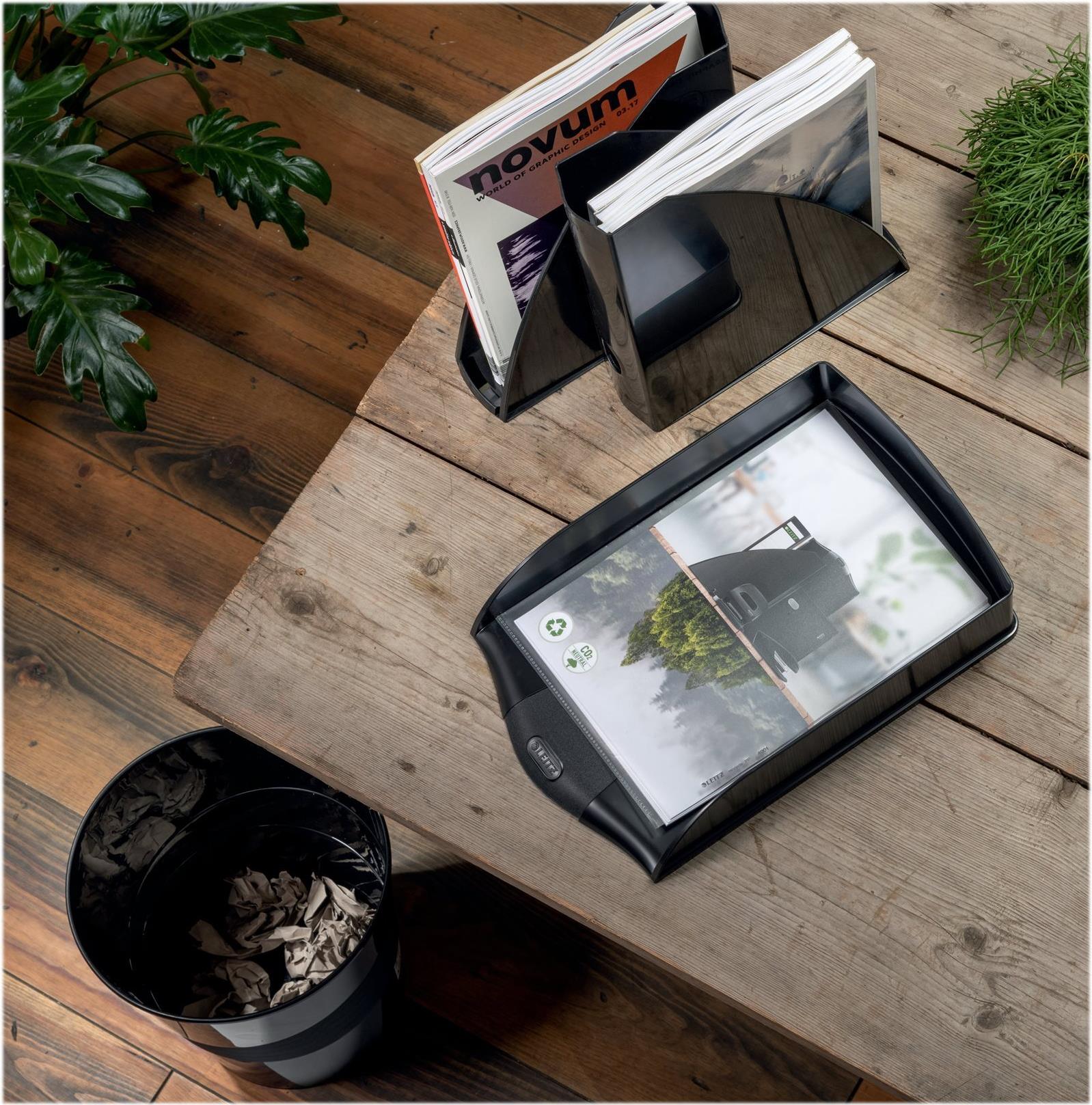 Leitz Recycle Papierkorb Rund 15 L Recycling-Kunststoff Schwarz