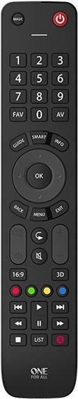 One For All Evolve TV IR Wireless Drucktasten Schwarz Fernbedienung (URC7115)