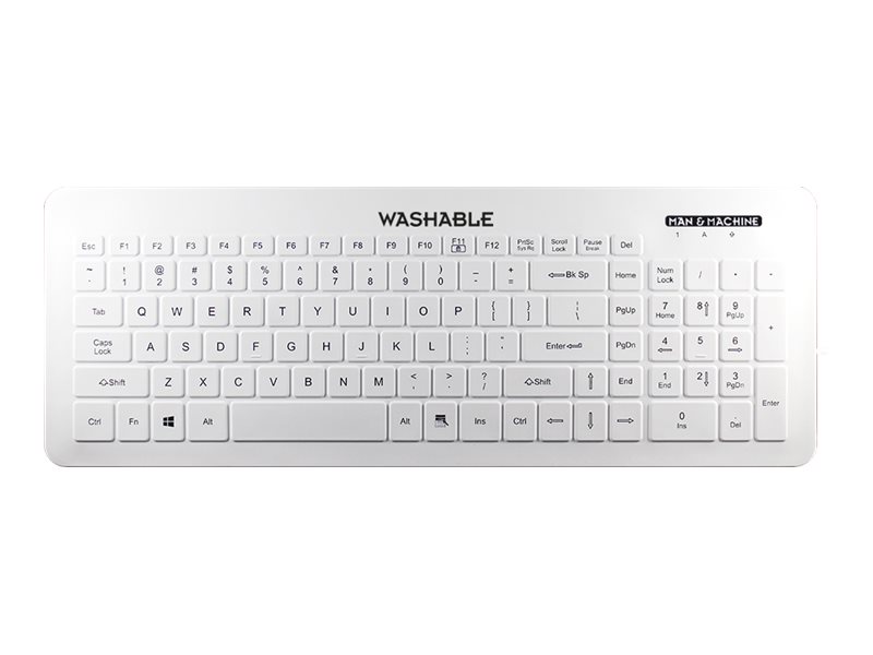 Man-Machine Very Cool Flat Hygienetastatur 104 Tasten QWERTZ USB Weiß