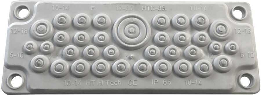 RESISTER Vorgeprägte Kabeleinlass-Gummimembran für IP-Wandschränke - 35 verschiedene Prägungen (90RRWVIPKE3)