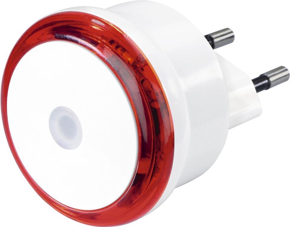 Hama LED-Nachtlicht Basic mit Stecker, Dämmerungssensor, energiesparend, Rot (00223492)