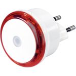 Hama LED-Nachtlicht Basic mit Stecker, Dämmerungssensor, energiesparend, Rot (00223492)