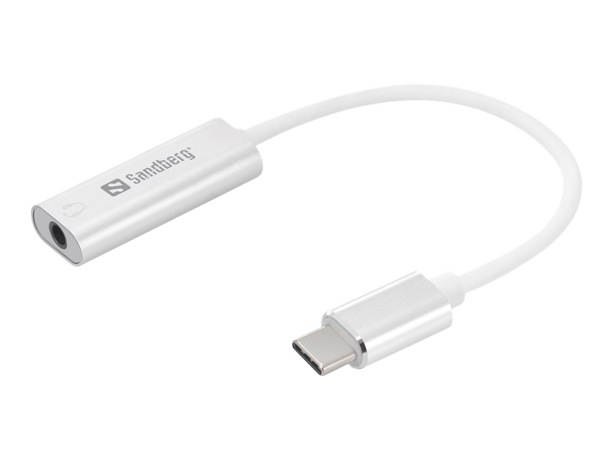Sandberg USB-C Audio Adapter Silber, Weiß