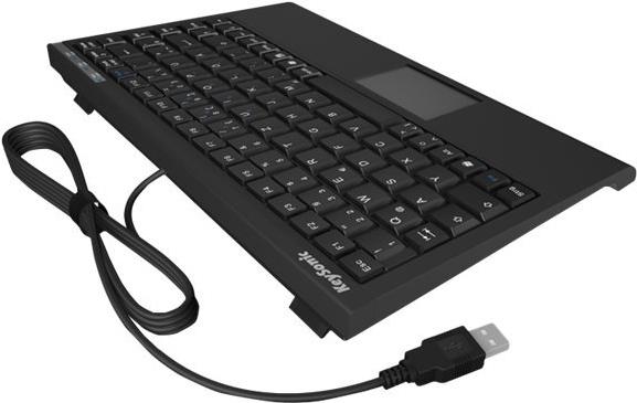 KeySonic ACK-540U+ Mini-Tastatur mit Smart-Touchpad USB QWERTY UK Schwarz