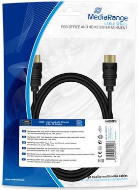 MediaRange MRCS210 HDMI-Kabel 2 m HDMI Typ A (Standard) Schwarz (MRCS210)