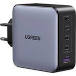 UGREEN 100W GaN Tech Fast Wall Charger, 1x USB-A & 4x USB-C Black, 5-in-1 (35536)