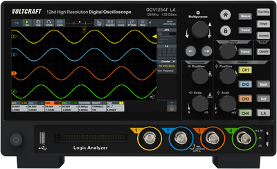 Voltcraft DOV1254F LA Digital-Oszilloskop 125 MHz 4-Kanal 1.25 GSa/s 100 Mpts 12 Bit (VC-16753935)