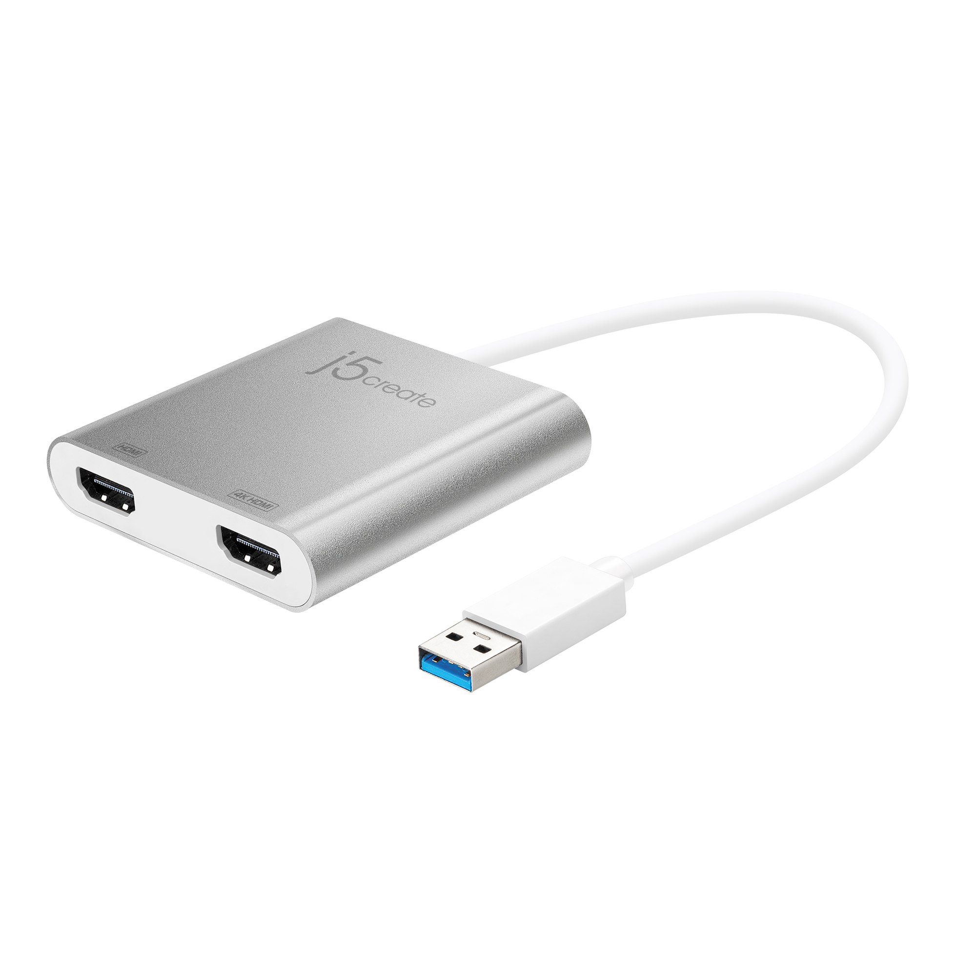 j5create JUA365-N USB-Grafikadapter 2x HDMI 4K Silber