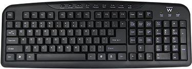 EWENT Keyboard USB, Qwerty, Black. Colour: NO_VAL, Black Keyboard multimedia us (EW3130)