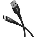 Goobay USB-C™ auf USB-A Supersoftes Textilkabel mit Metallsteckern, 0,5 m, schwarz (74525)