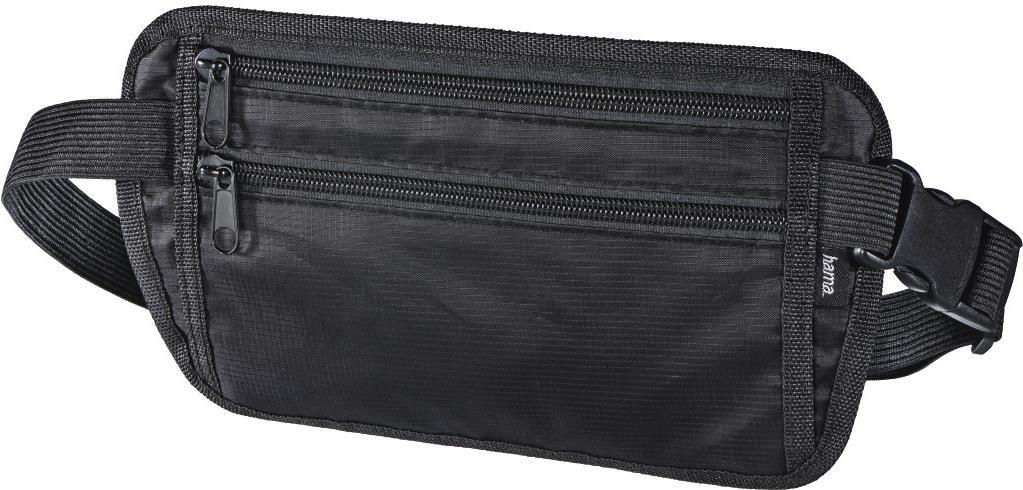 Hama Geldkatze, flache Bauchtasche für Wertsachen, Schwarz (00139531)