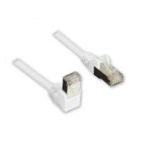 Patchkabel, Cat. 5e, F/UTP, 1x 90&#176 RJ45 Stecker (Rastnase oben)/ 1x gerade, weiß, 5m, Good Connections® (805W-050EWI)