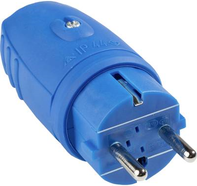 as - Schwabe 62401 Schutzkontaktstecker Gummi 230 V Blau IP44 (62401)