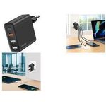 LogiLink USB-Steckdosenadapter, 3x USB-A (QC), 1x USB-C (PD) schwarz, Eurostecker, 48 Watt, GaN-Technologie, Eingang: - 1 Stück (PA0377)