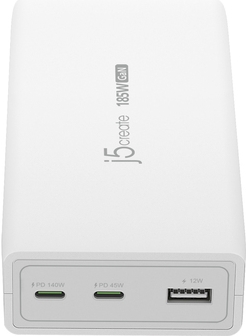 j5create 185W GAN PD 3.1 USB-C 3-PORT CHARGER (JUP37185W-EN)