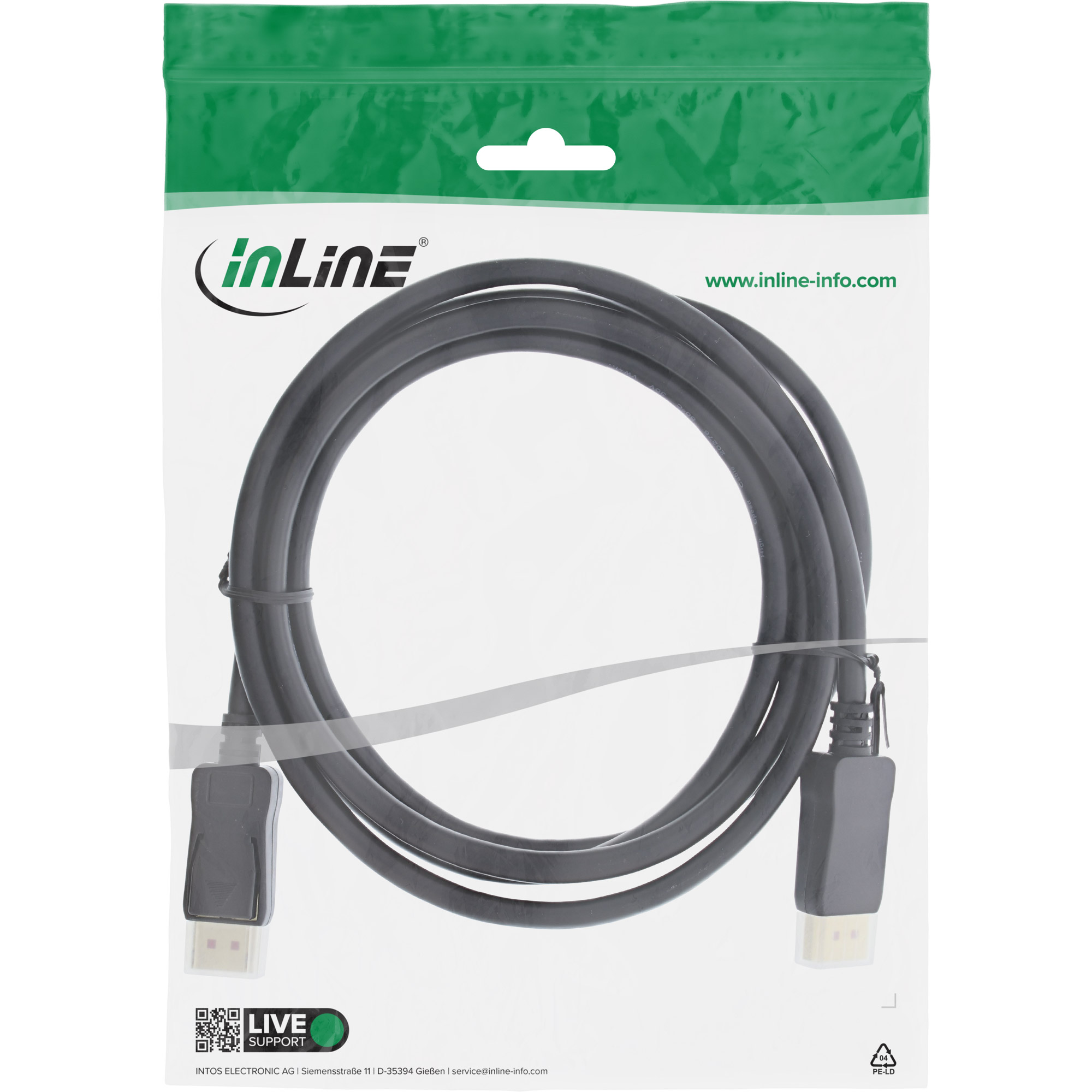InLine DisplayPort 1.4 Kabel 8K4K 2 m Schwarz