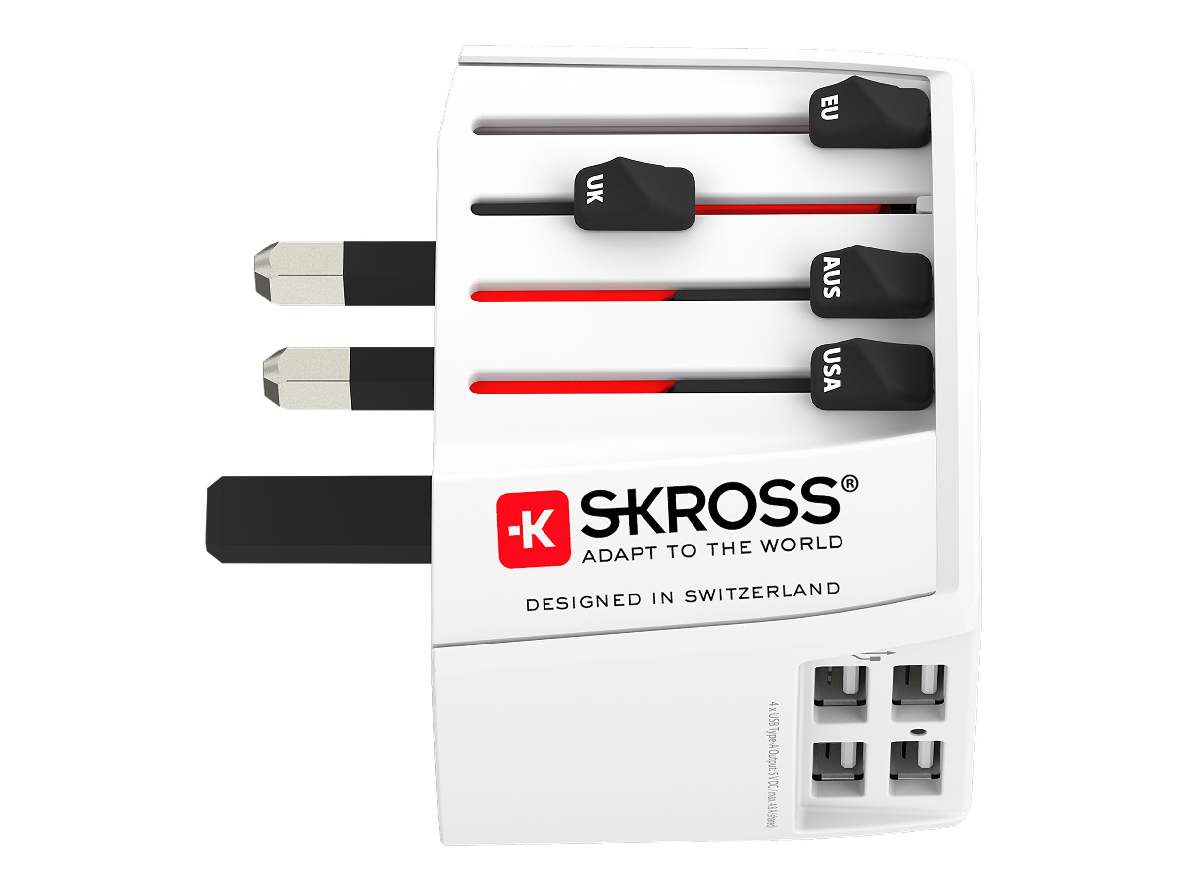 SKROSS World Adapter MUV USB Reiseadapter 4x USB-A weiß