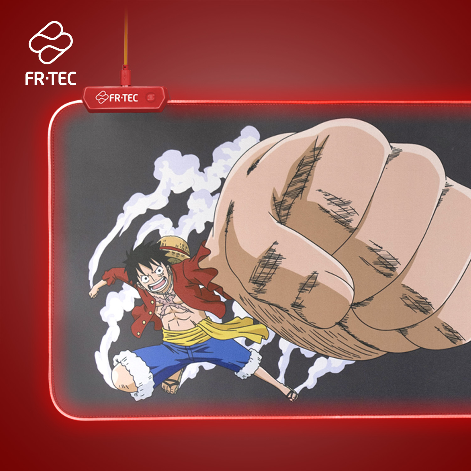 Blade Gaming Mauspad OP4003 One Piece Luffy 80 x 30 cm Schwarz, Grau, Rot, Gelb