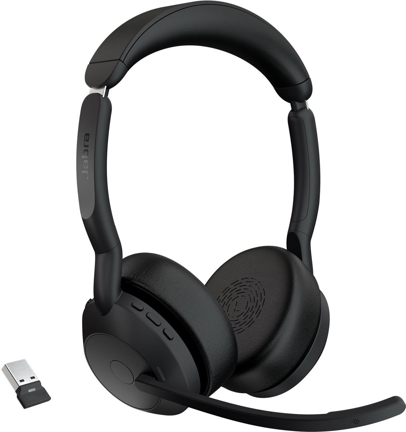 Jabra Evolve2 55 UC Stereo On-Ear Headset Kabellos Bluetooth USB-A ANC Schwarz